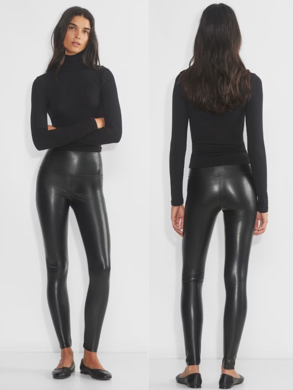 Aritzia Wilfred Free Daria Faux Leather Leggings Black XS High Rise